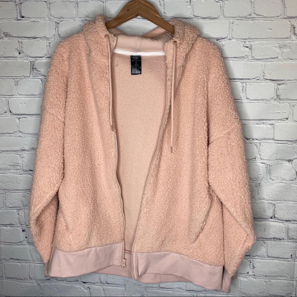 C9 by Champion Fuzzy Sherpa Fleece Teddy Zip Up Hoodie - Picture 6 of 9
